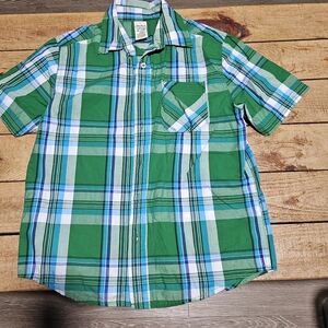 Green Plaid Boy's Shirt
